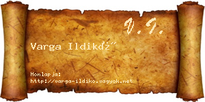 Varga Ildikó névjegykártya